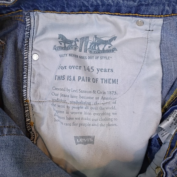 Levis 505 Jeans Mens W40 L30 Blue Classic Fit Straight Leg Denim Work Casual - Picture 12 of 16